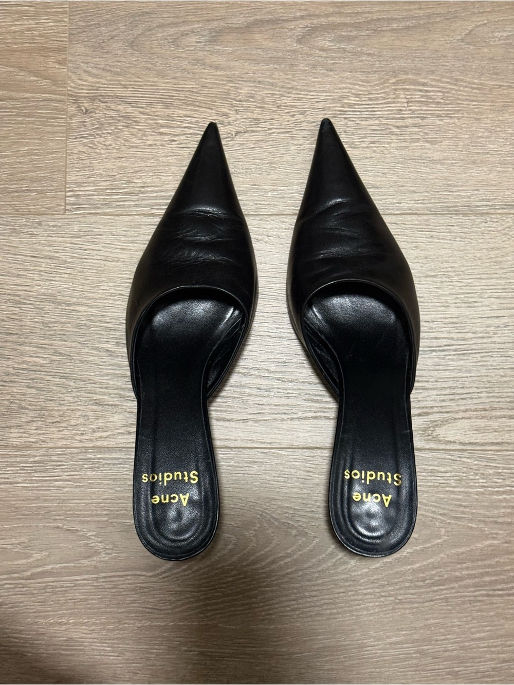 Acne Studios Leather Pointed Toe Mules